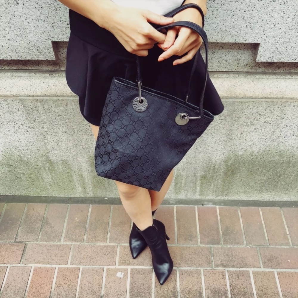 Gucci Black Monogram Mini Tote - Picture 2 of 15